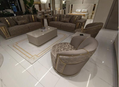 3+1 Sitzer Luxus Sofagarnitur Komplett Set Couch Sofa Modern Garnitur Wohnzimmer
